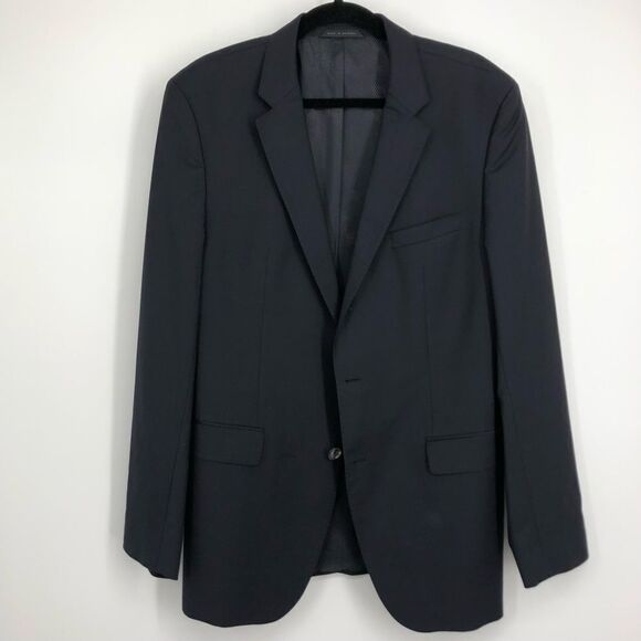 BOSS The James 4/Sharp 6 Sport Coat Blazer Virgin Wool Dark Blue 42L